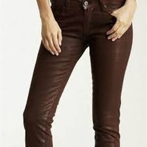 NWT David Kahn Women's Brown Power Stretch Chameleon Nikki Straight Leg Size 25